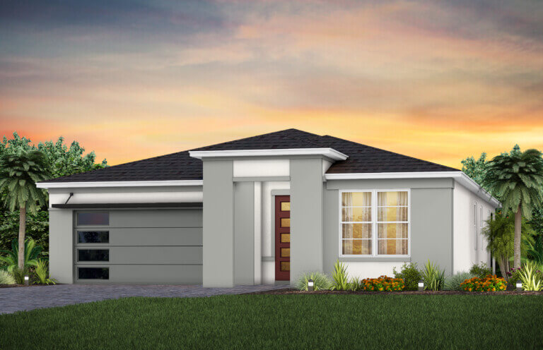 1 Story Coral style new construction home at EverBe in Orlando Florida