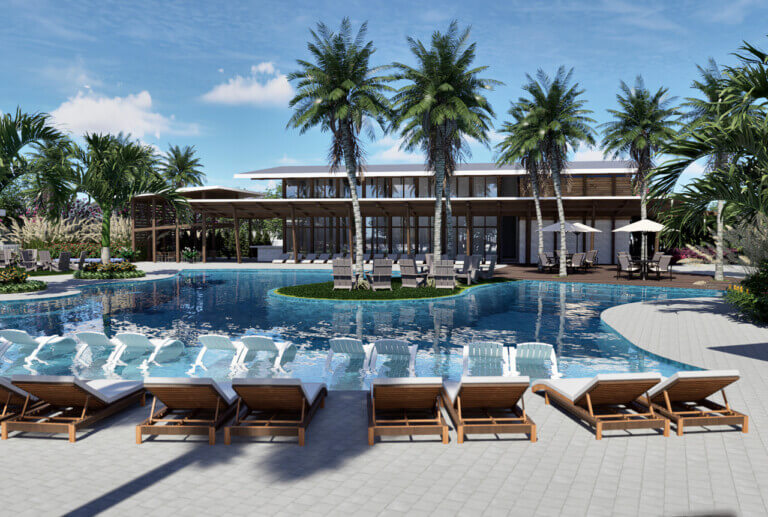 Residents will enjoy a private, fully-amenitized activity center featuring a sprawling resort pool, lounge chairs, sun deck, entertainment space/party room, grills, seating, and outdoor event cabanas.